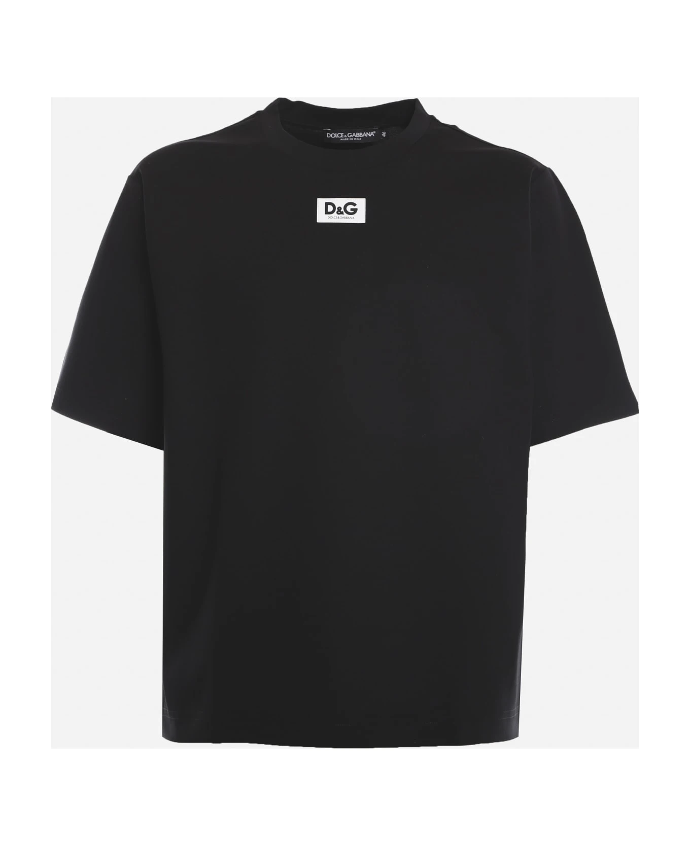 Dolce & Gabbana Cotton T-shirt With Logo Patch - Image 2