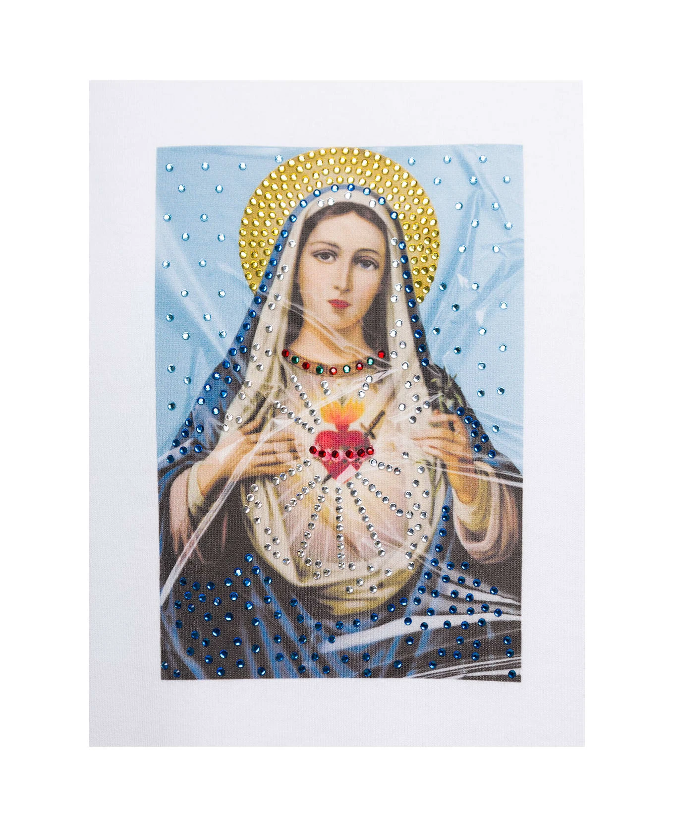 Dolce & Gabbana White Crewneck T-shirt With Print And Fusible Rhinestone In Cotton Man - Image 3