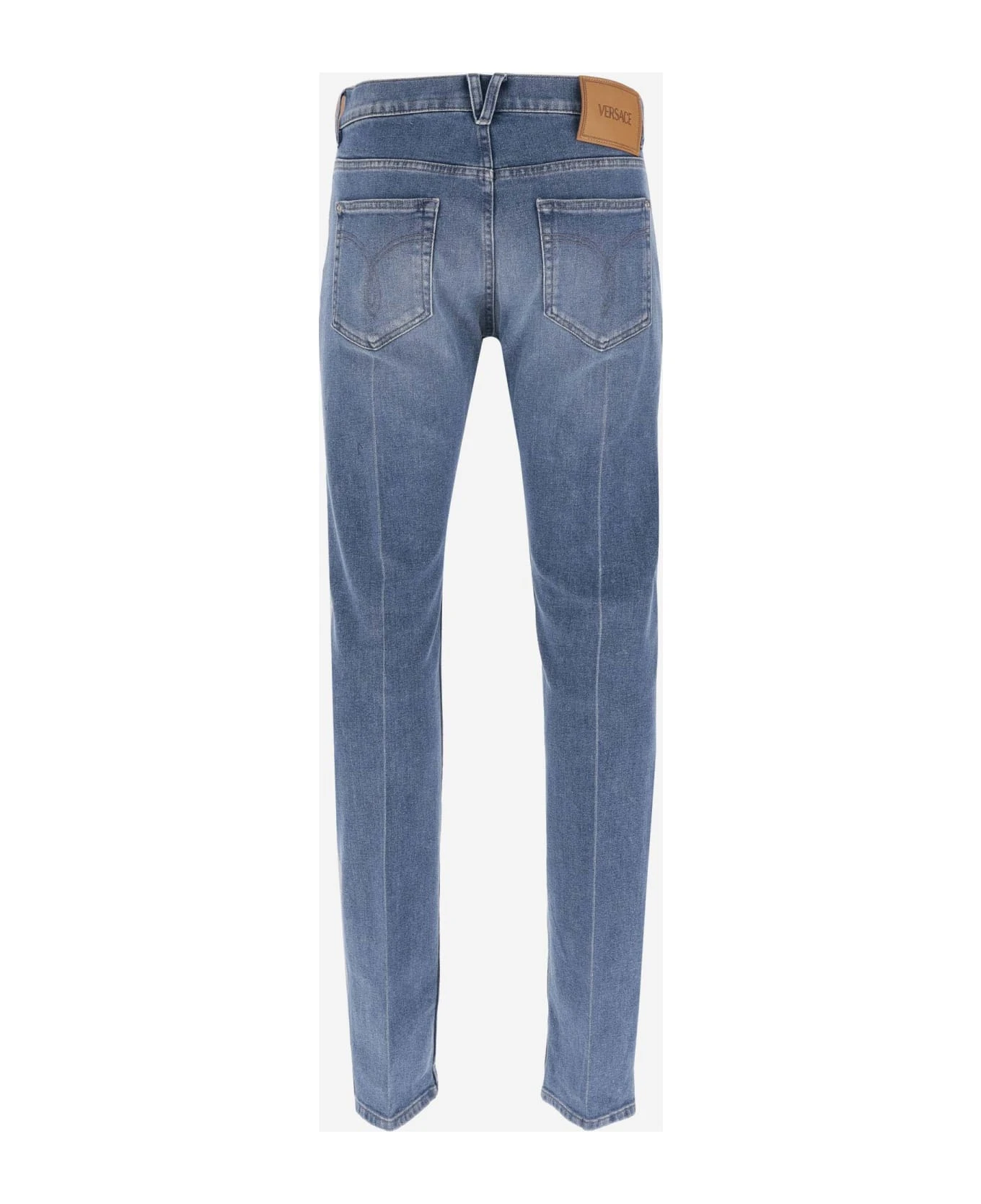 Versace Cotton Blend Denim Jeans - Image 2