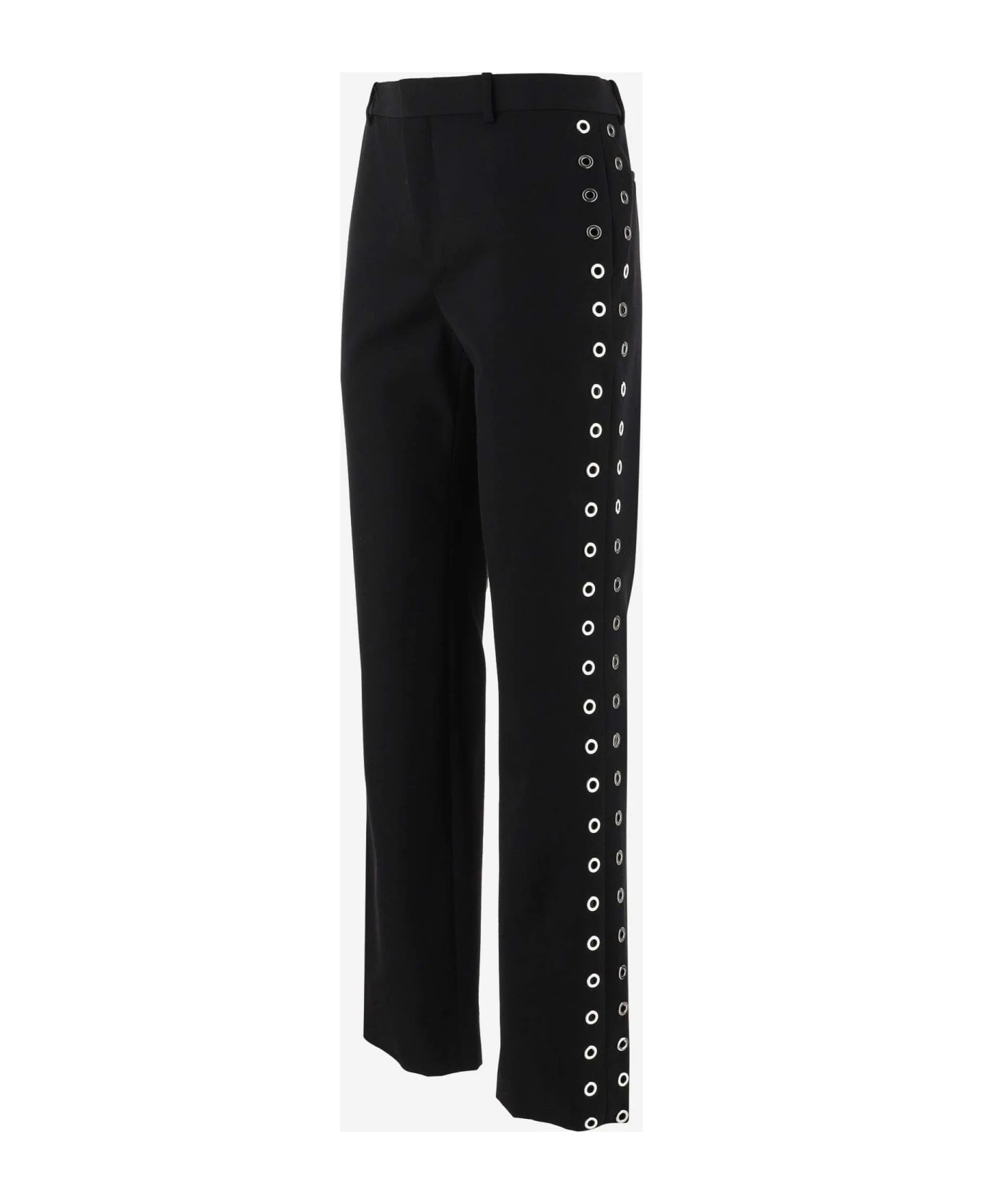 Off-White Wool Pants With Eyelets - Image 2