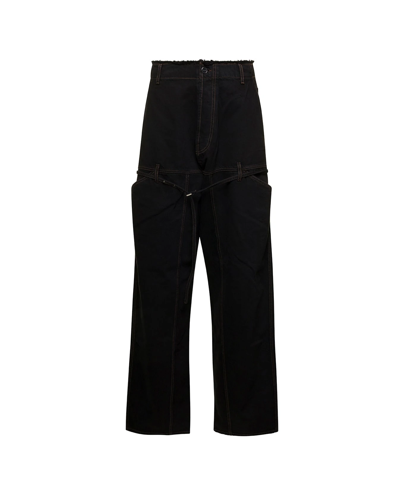 Jacquemus 'le De-nimes Criollo' Black Jeans With Detachable Belt In Cotton Denim Man