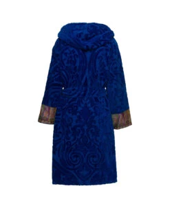 'new Tradition' Blue Hooded Bath Robe With Ornamental Print Etro Home