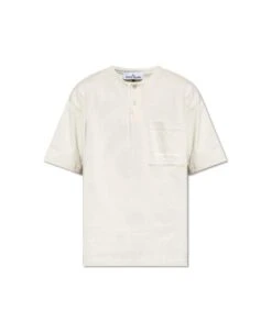 Stone Island Logo Printed Polo Shirt