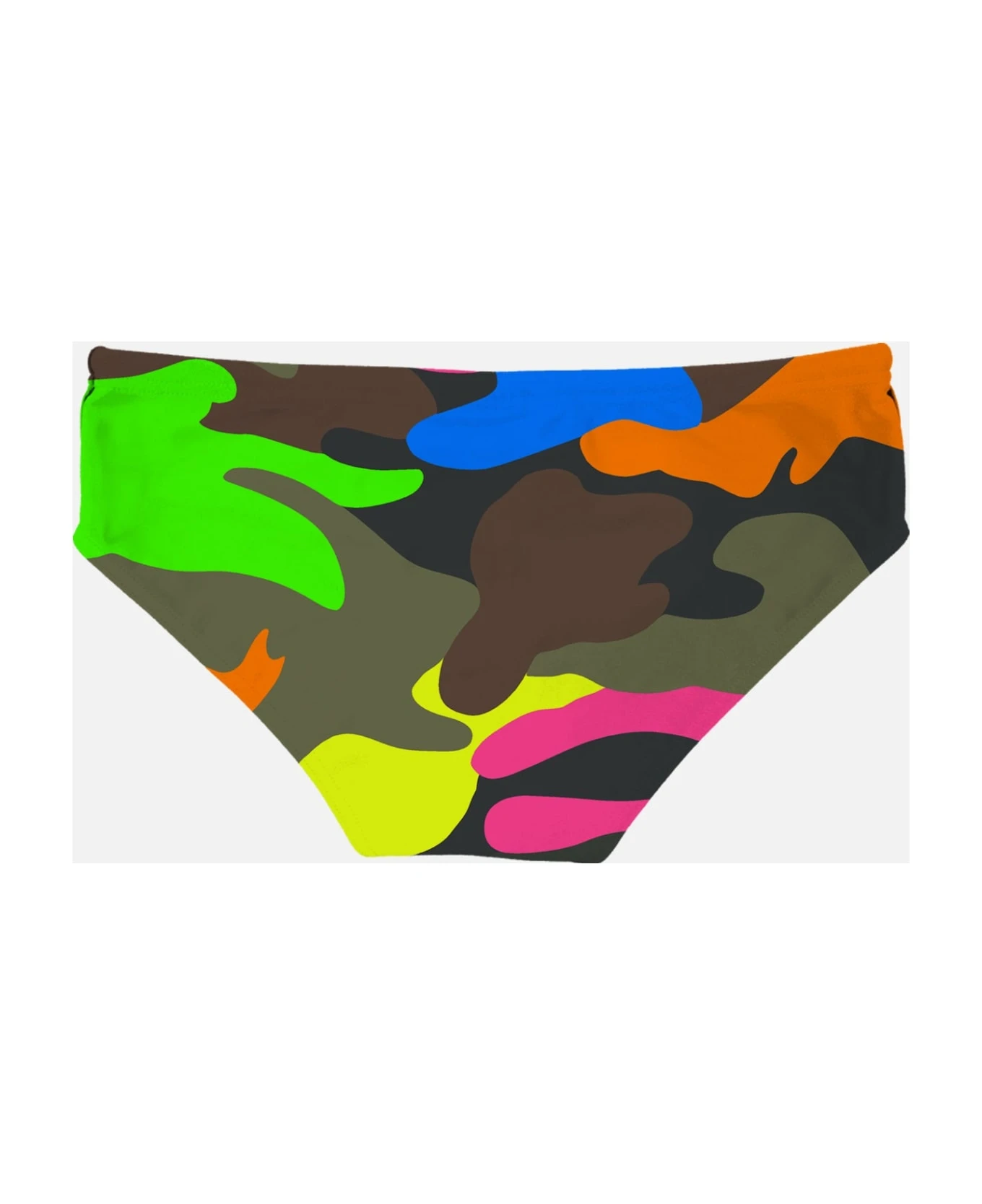 MC2 Saint Barth Man Swim Briefs With Multicolor Camouflage Print - Image 2