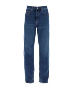 Off-White Loose Fit Jeans With Vintage Wash