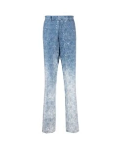 Blue Shaded Repeat Amiri Straight Trousers