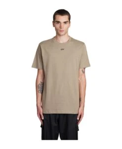 Off-White T-shirt In Beige Cotton
