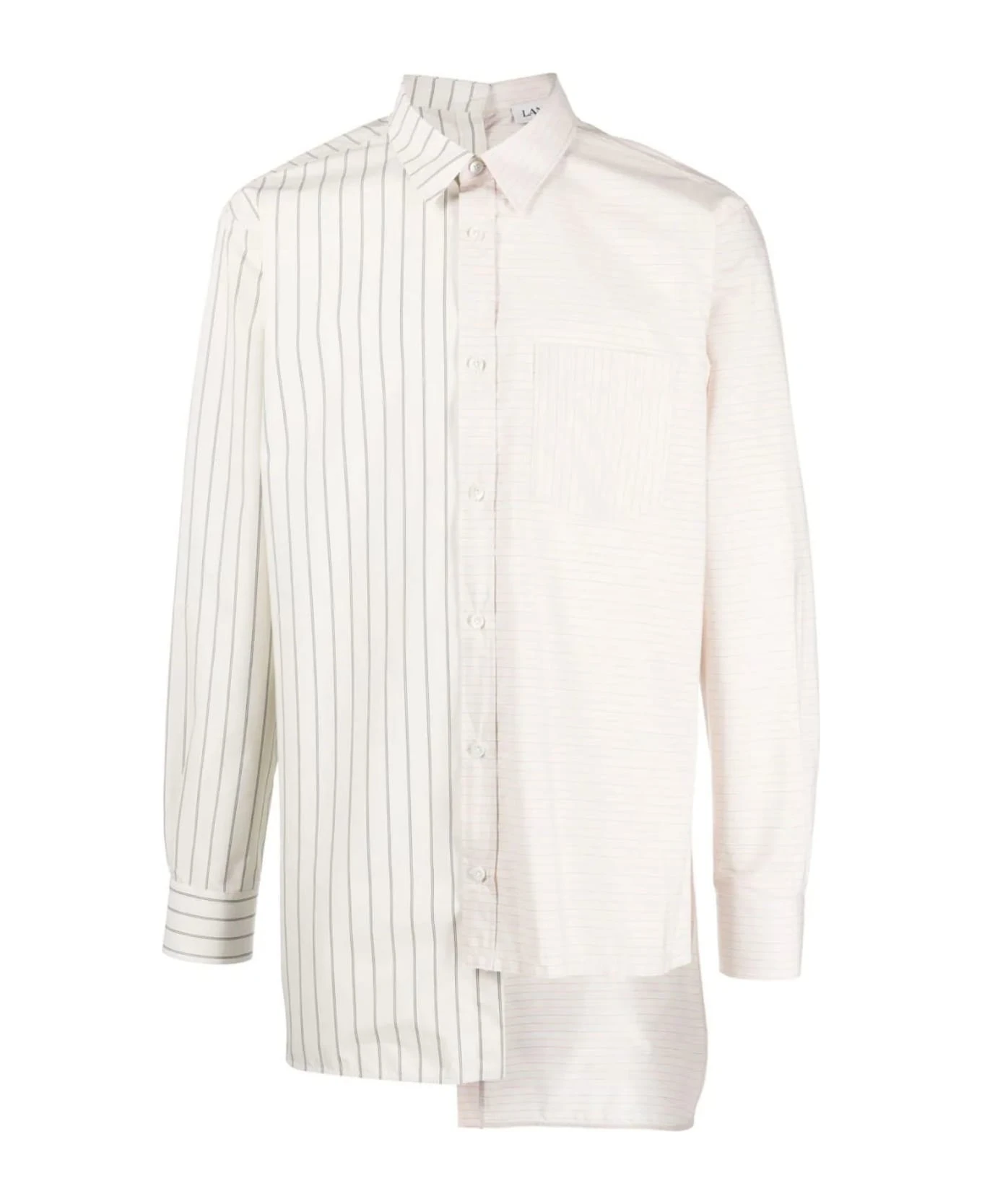 Lanvin Chalk White Cotton Blend Shirt