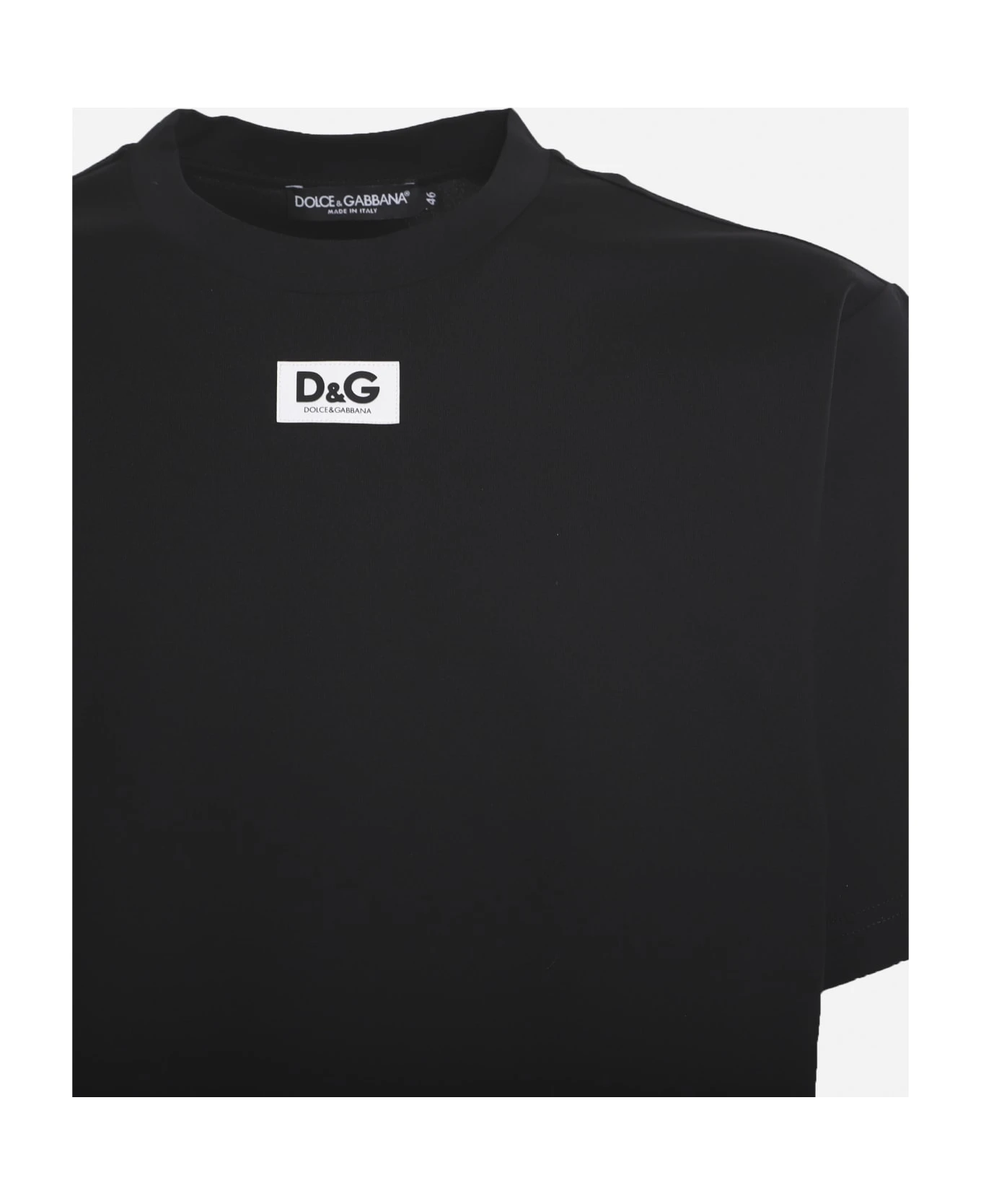 Dolce & Gabbana Cotton T-shirt With Logo Patch - Image 3
