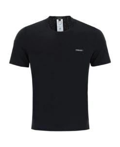 Versace Lycra T-shirt With Lasered 'la Greca'