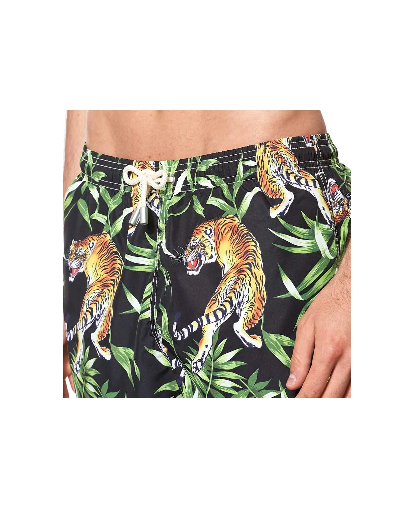 MC2 Saint Barth Man Light Fabric Swim Shorts With Tiger Print - Image 5