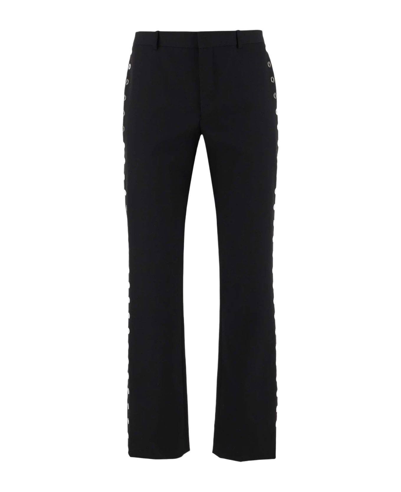 Off-White Wool Pants With Eyelets
