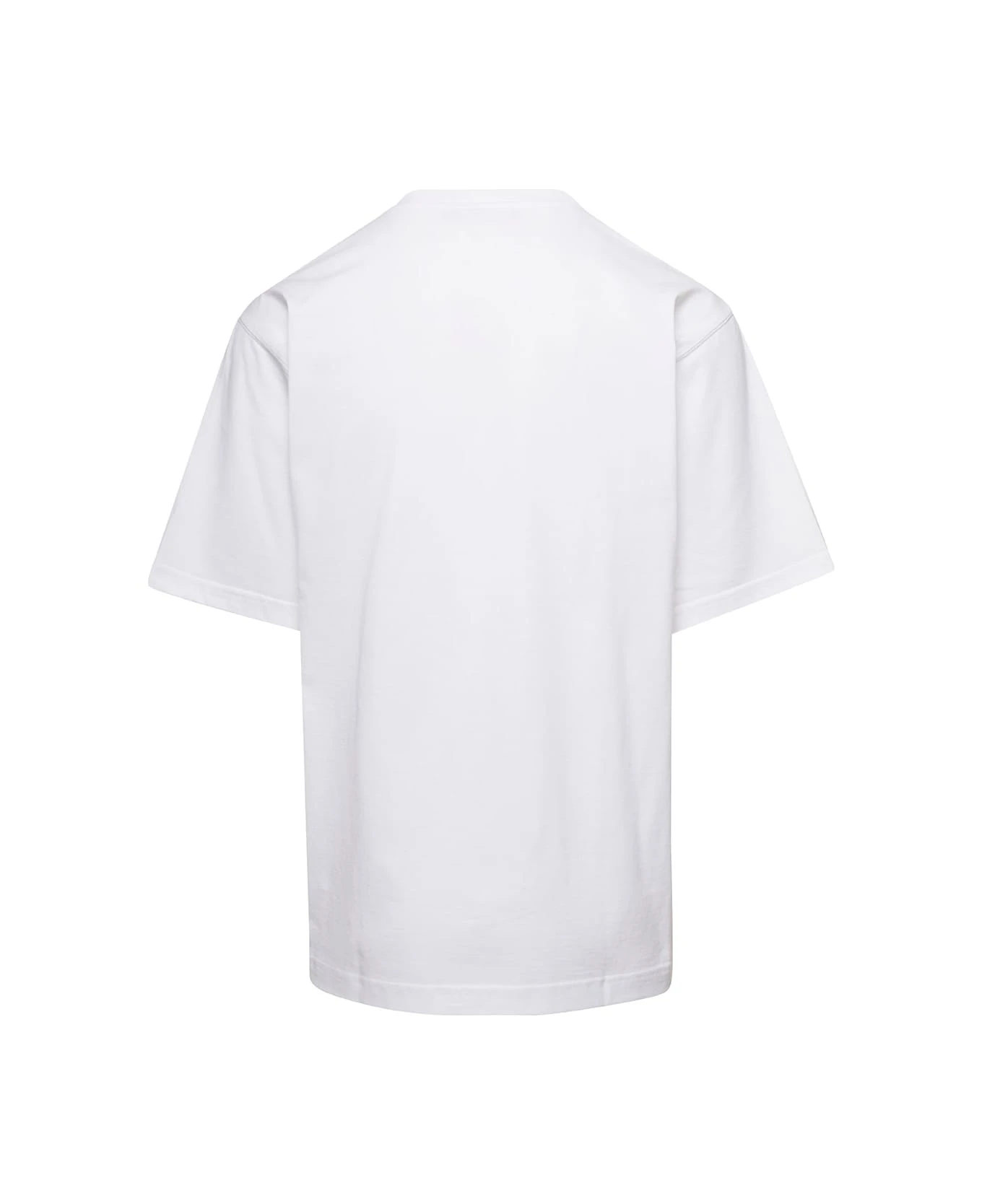 Dolce & Gabbana White Crewneck T-shirt With Print And Fusible Rhinestone In Cotton Man - Image 2