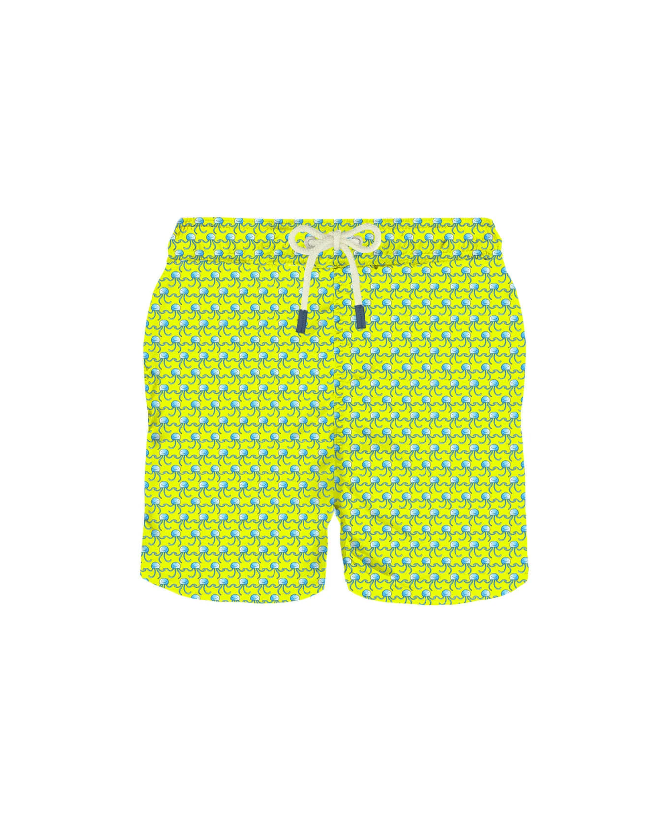 MC2 Saint Barth Man Swim Shorts Jelly Fish Fluo Print